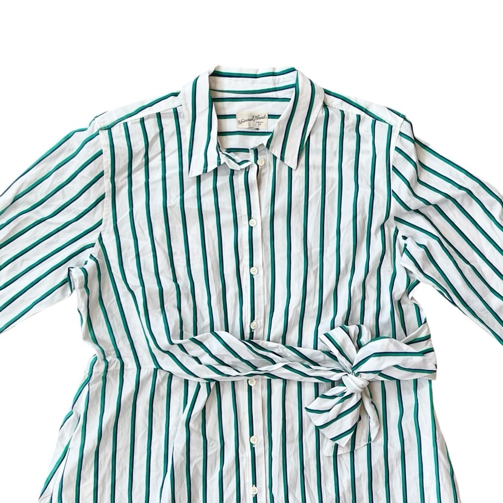 Universal Thread Green, Navy, and White Striped, Tie Waist, Midi Dress, XXL - Picture 5 of 8